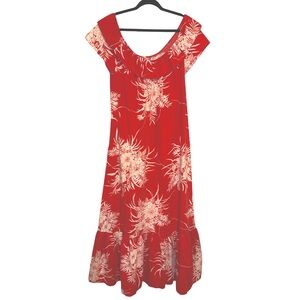 Vintage Hilo‎ Hattie red floral maxi